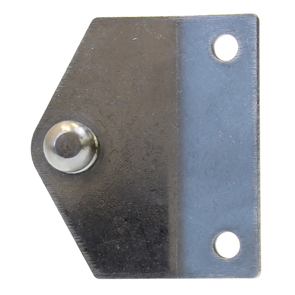 Gas strut bracket. Flat angeled triangle. 10mm ball stainless steel.